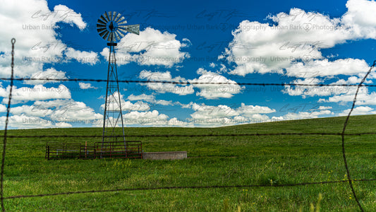 Windmill on the Prairie – High-Resolution Digital Wallpaper